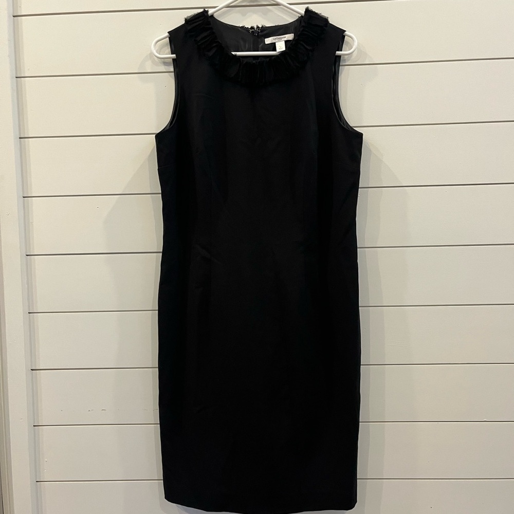 Liz Claiborne Black Sleeveless Mock Neck Sheath Dress